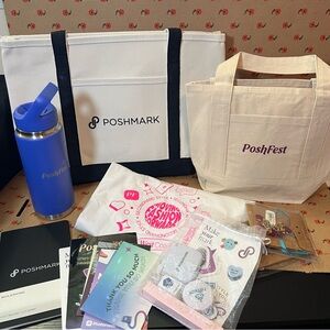 PoshFest 2025 Swag Bags Yeti Water Bottle Shirt